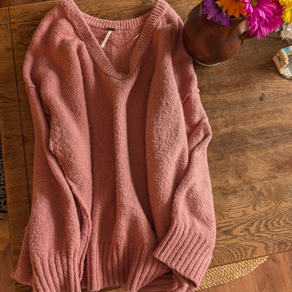Free People Burgundy Sweater